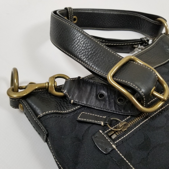 Coach Black Logo Jacquard Convertible Crossbody Shoulder Bag - Picture 12 of 12